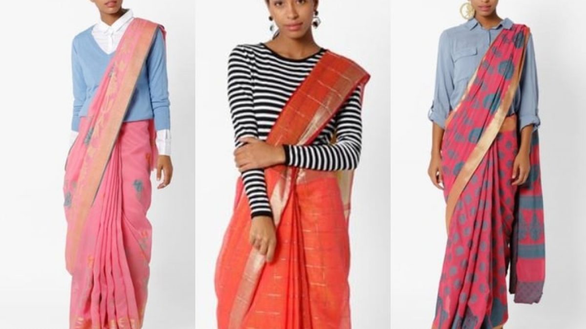indo western saree designs