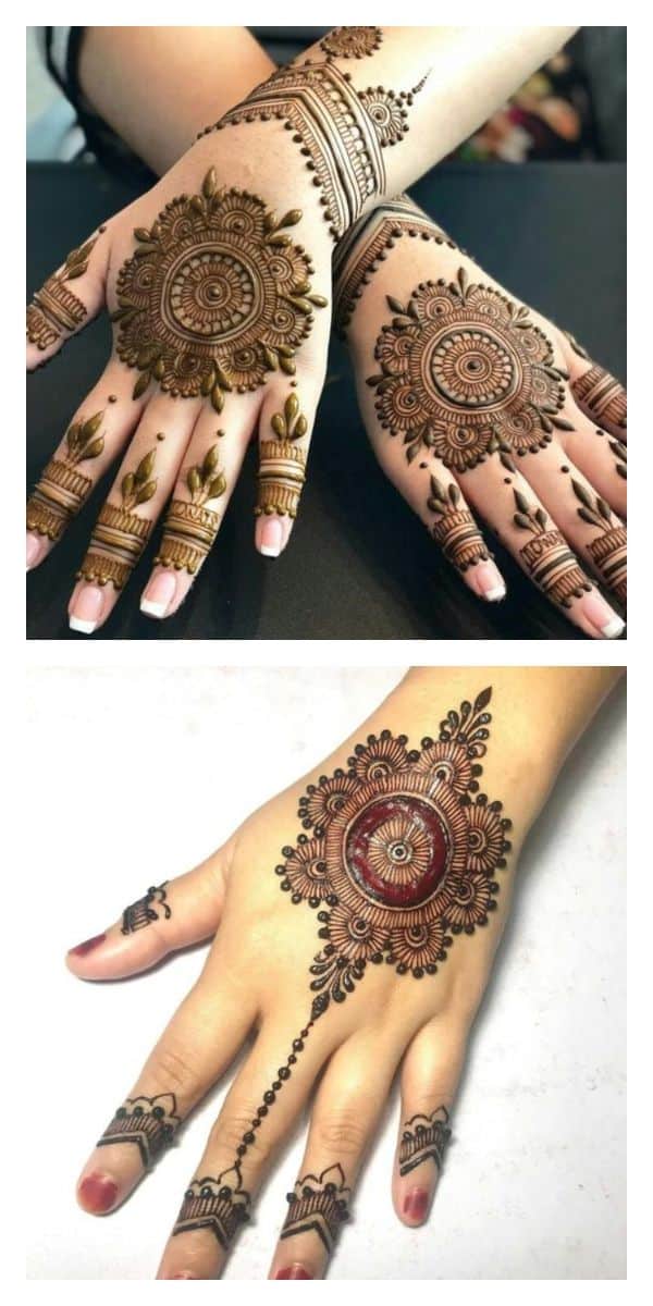 10 Small and Simple Round Mehendi Designs